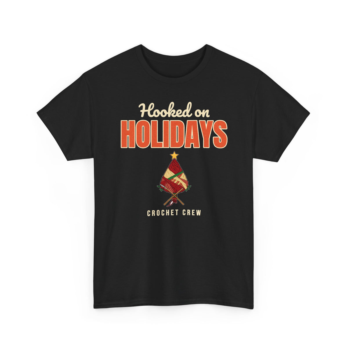 Crochet Lover Christmas Tee, Hooked on Holidays Yarn Lover Gift