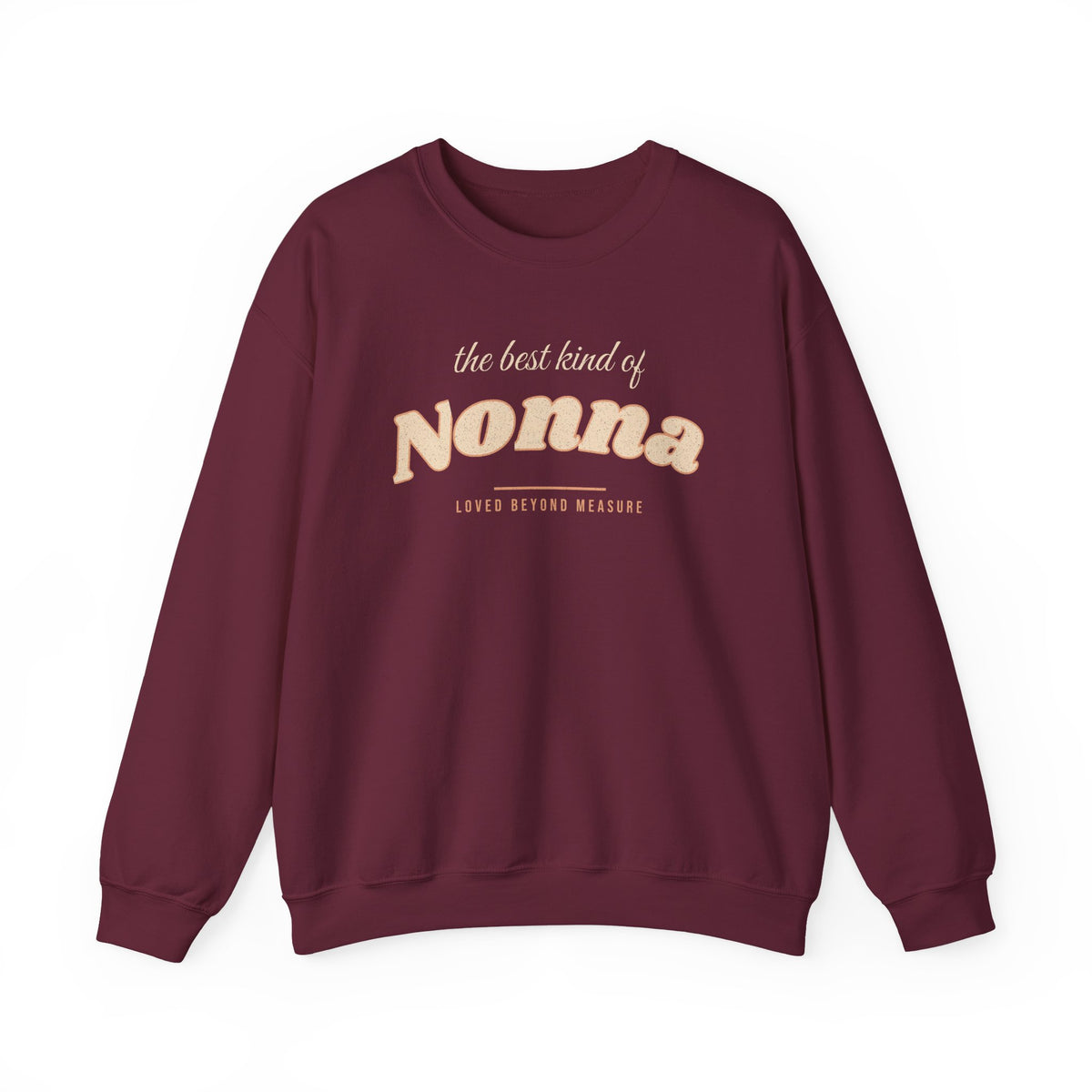 Nonna Crewneck Sweatshirt, Retro Lettering, Loved Beyond Measure Gift