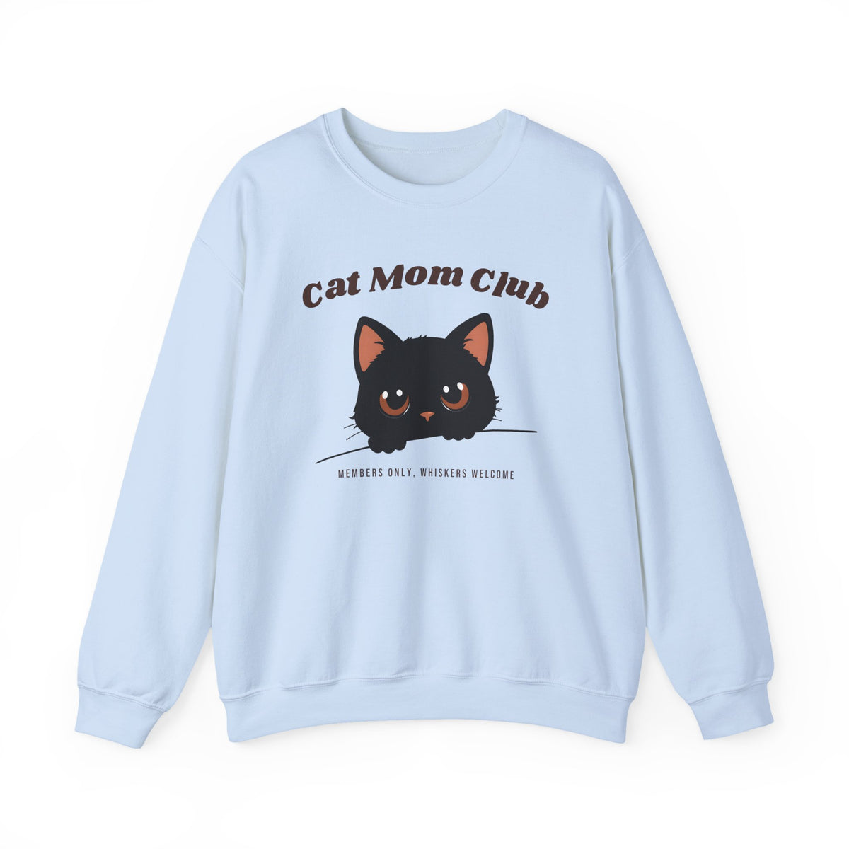 Cat Mom Club Crewneck, Retro Black Cat Design, Cozy Gift