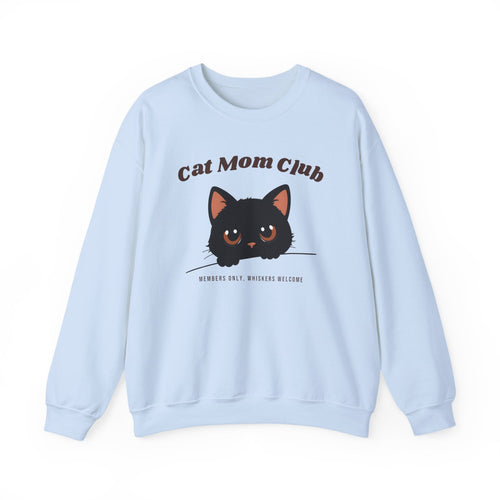 Cat Mom Club Crewneck, Retro Black Cat Design, Cozy Gift