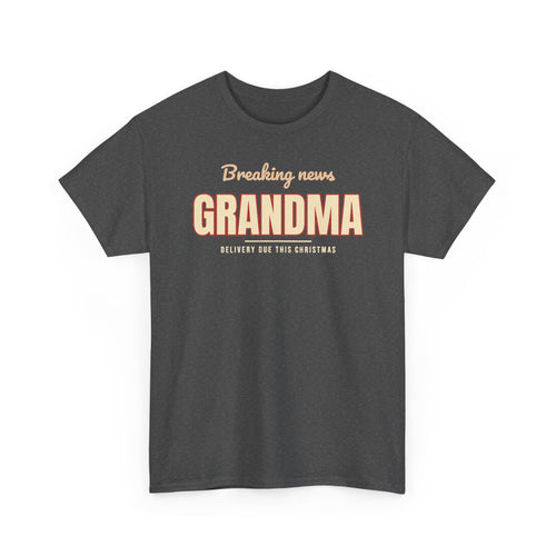 Breaking News Grandma Christmas Tee, Pregnancy Announcement Gift for New Grandma