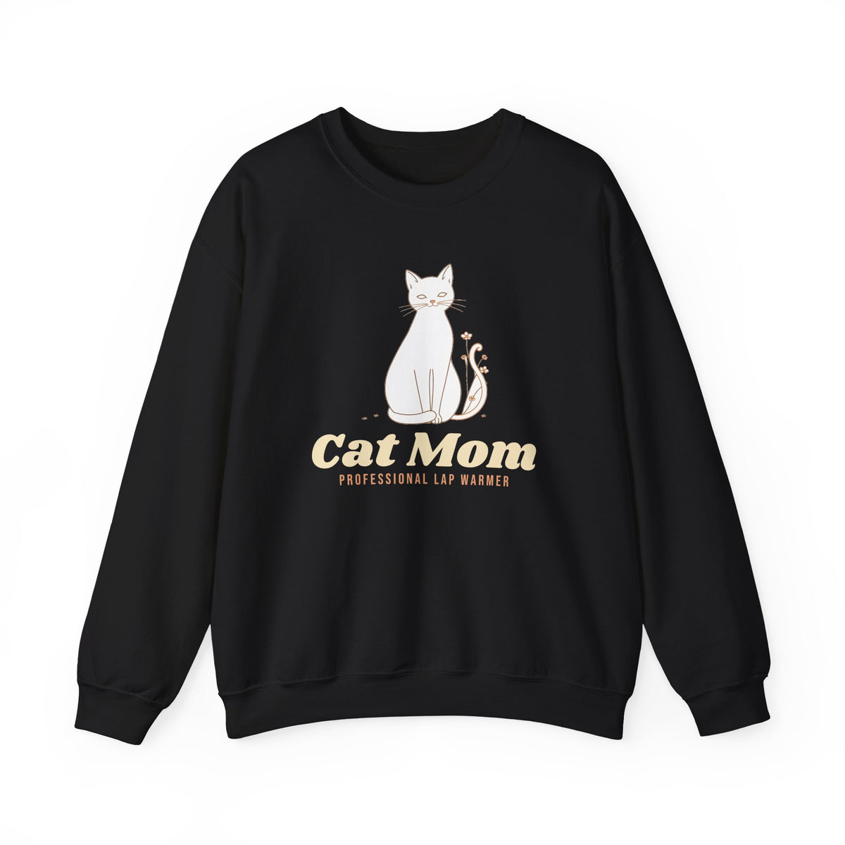 Cat Mom Sweatshirt, Professional Lap Warmer, Line Art Cat Lover Gift