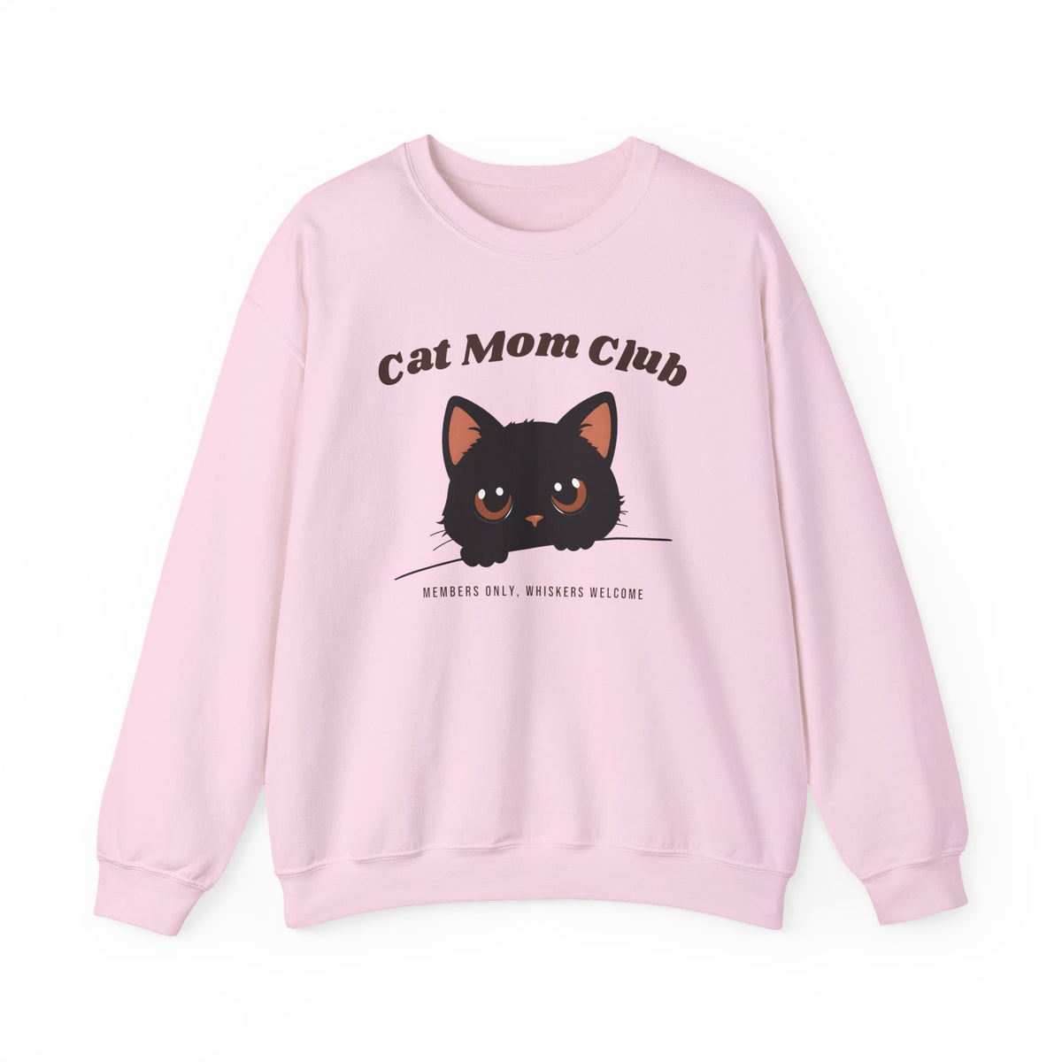 Cat Mom Club Crewneck, Retro Black Cat Design, Cozy Gift