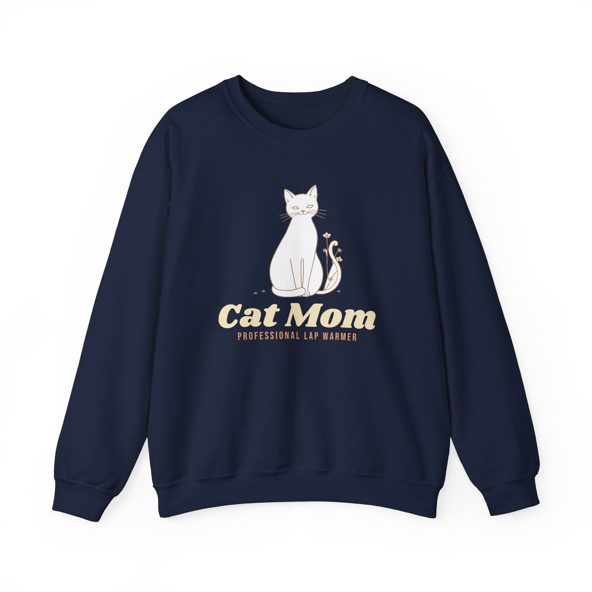 Cat Mom Sweatshirt, Professional Lap Warmer, Line Art Cat Lover Gift