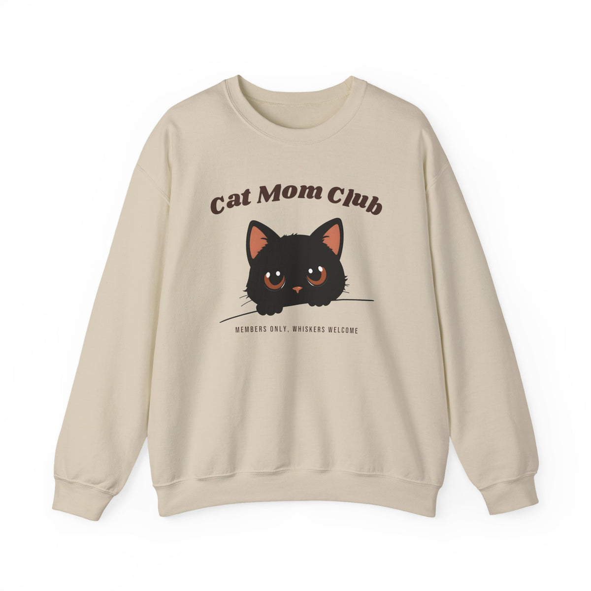 Cat Mom Club Crewneck, Retro Black Cat Design, Cozy Gift